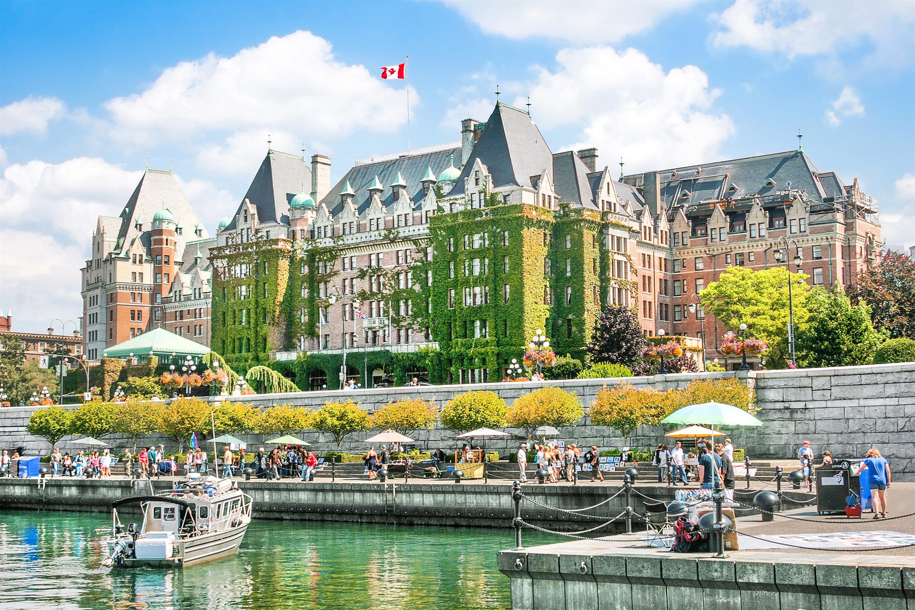 The Empress Hotel above the Inner Harbour in Victoria, British Columbia